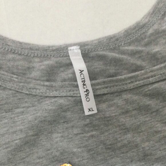 Acting Pro Gray Gold Sequins Deer Shirt XL Holiday Christmas Blingy Boutique Top - Picture 4 of 11